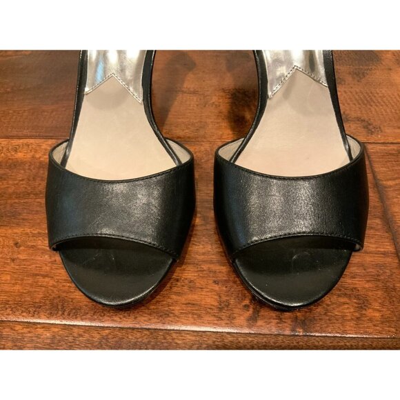 Michael Kors Black Peep Toe Heels W/ Snakeskin Ankle Cuff & Heel, Size 6 (US) - Picture 3 of 9